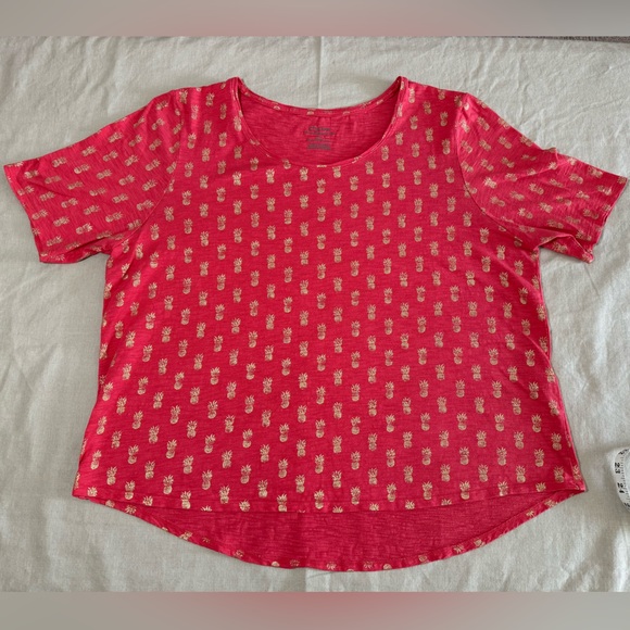 Chico's Cotton-Blend Slub Pineapple Tee - Picture 4 of 11